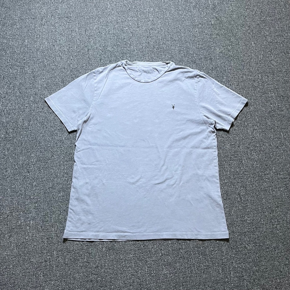 AllSaints Tonic T Shirt XL Grey Ramskull Logo Regular Fit Short Sleeve Tee